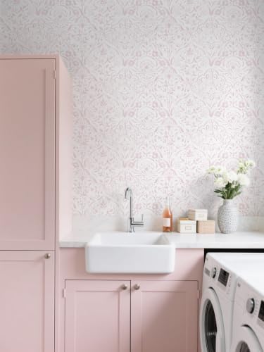 Dimoon Boho Peel and Stick Wallpaper Soft Pink Floral Contact Paper French - Image 5