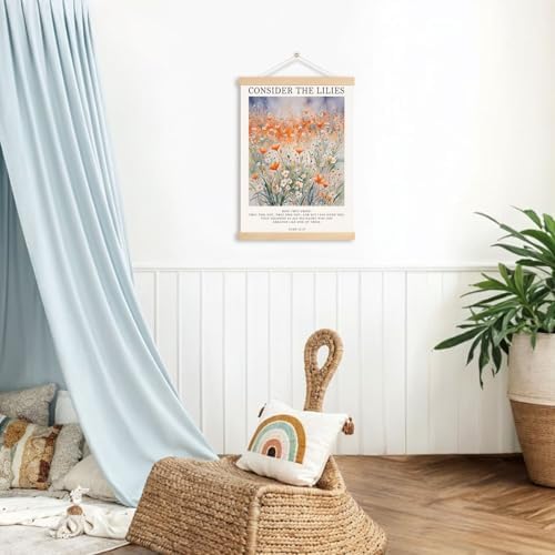 DNEULYR Consider the Lilies Inspirational Christian Poster Hanger Frame - Image 3