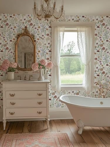 Orainege Peel and Stick Wallpaper Vintage Floral Wallpaper Self Adhesive - Image 6