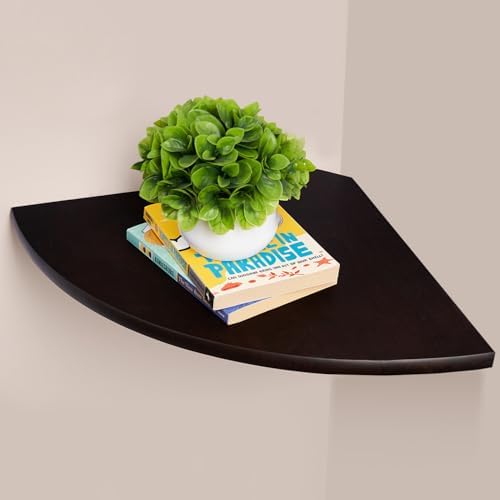 Corner Wall Shelf, 12inch Solid Oak Wood Floating Corner Shelf by GIEANOO