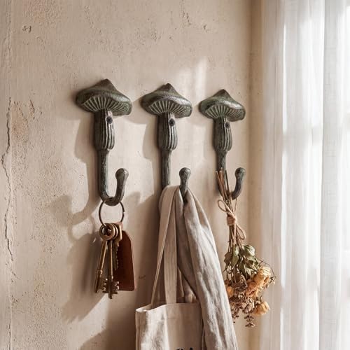 3 Pcs Mushroom Wall Hooks Decorative Iron Mushroom Shaped Hanging Hooks Wall - Image 3