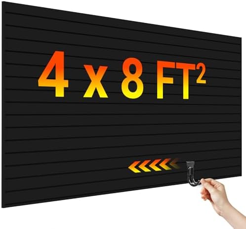 Ezlaino Slat Wall Paneling, 4ft x 8ft PVC Slatwall Garage Wall Organizer by Ezlaino