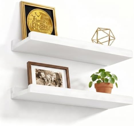 Love-KANKEI 17" White Floating Wall Shelves by Love-KANKEI
