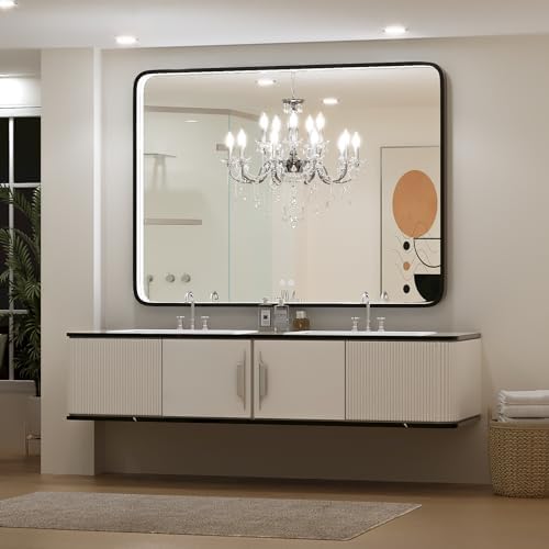 LED 48x36 Inch Lighted Bathroom Mirror, 3 Color - Image 2