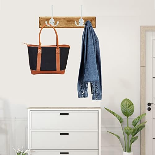 IBosins 6 Pack White Big Heavy Duty Three Prongs Coat Hooks - Image 5