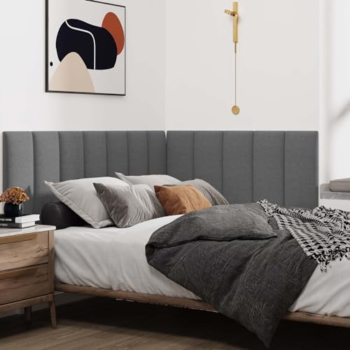 IFNOW Wall Mounted Headboard, Peel and Stick Panels, Dark Grey - Image 4