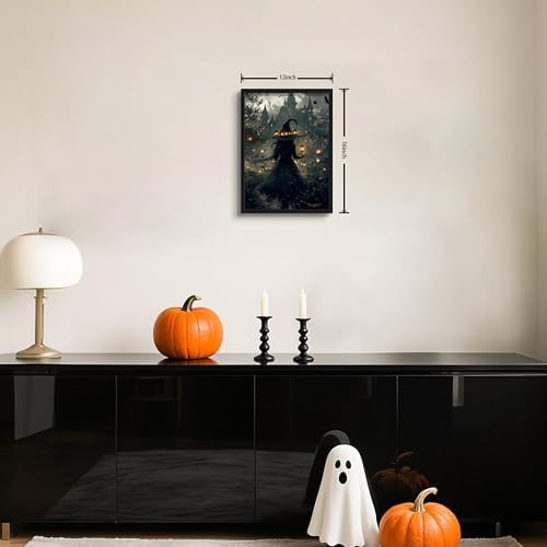 Framed Vintage Halloween Pumpkin Canvas Wall Art, Pumpkins - Image 4