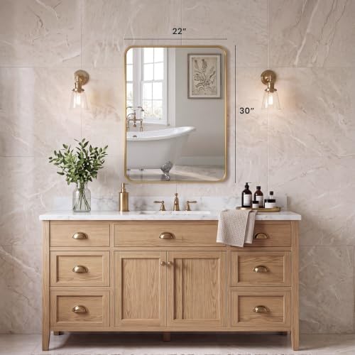 Sweetcrispy Bathroom Wall Mirror, 30x22 Inch Mirror - Image 2