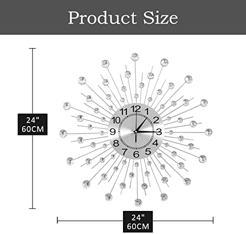 Large Wall Clock for Living Room Decor Non-Ticking Quiet Metal Quartz Clocks - Image 4