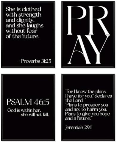 Locomiss Black Christian Modern Bible Jesus Scripture Wall Art Decor by Unknown