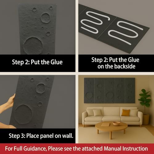 Walls of Luxury 3D Faux Stone Wall Panels, Charcoal Black, Waterproof PU Wall - Image 6