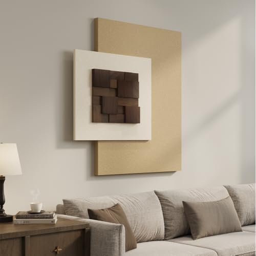 Large Wood Abstract Wall Art for Living Room, Modern 3D Artwork for Walls - Image 2