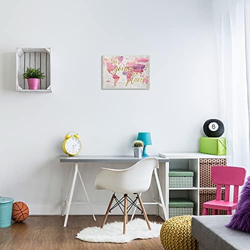 Glam Pink Ombre Map Travel, 13 x 19 Inch Mounted Print on Wall Plaque - Image 3
