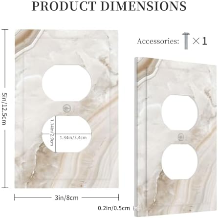 Outlet Covers Beige Marble Pattern 1 Gang Duplex Light Switch Cover Electrical - Image 5