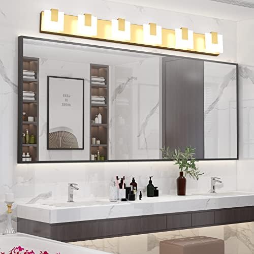 Aipsun Gold Vanity Lighting Fixtures Modern Vanity Lights LED 6 Lights Bathroom - Image 7