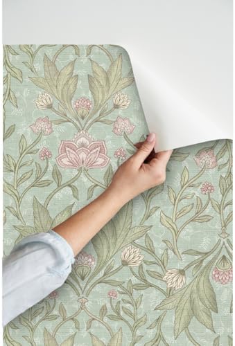 Spoonflower William Morris Pink Peel and Stick Wallpaper - Image 3