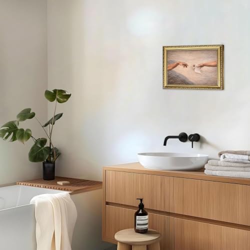 Gold Framed Wall Art, Funny Creation Of Adam Toilet Paper Print - Image 6