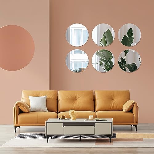 Acrylic Round Mirrors Self Adhesive Non Glass Mirror Circle Wall Mirror Clear - Image 4