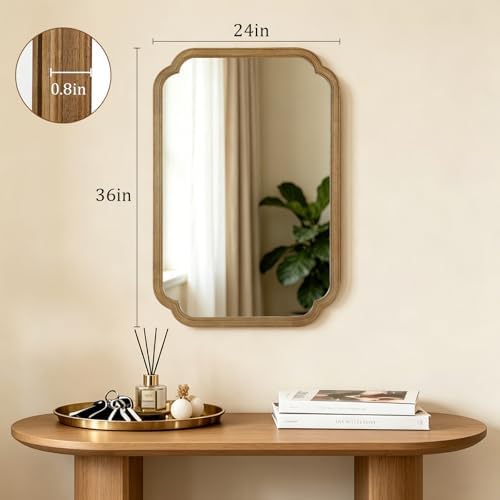 HOMECOOKIN Wood Bathroom Mirror - Image 5