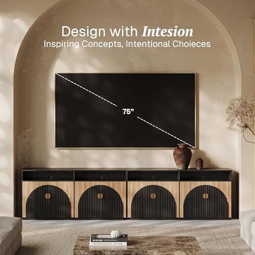 BELLEZE Stacked Set of 2 65" TV Stand & Entertainment Centers - Image 2