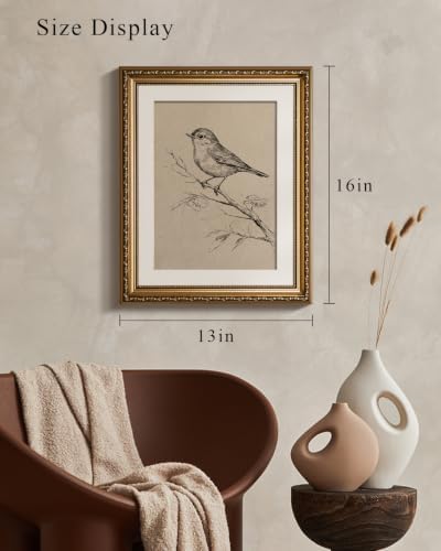 VIYYIEA Vintage Gold Framed Bird Wall Art - Image 3