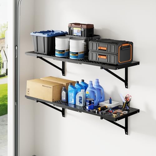 FLEXIMOUNTS 2-Pack 1x3ft Garage Shelving Perforated Wall Shelf - Image 2