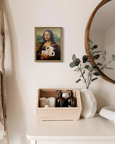 HYRA Vintage Mona Lisa Bathroom Wall Art, Funny Abstract Mona Lisa Paper Roll - Image 5