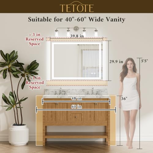TETOTE LED Lighted Bathroom Mirror - Image 5