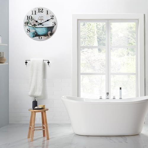 10 Inch Bathroom Wall Clock Rustic Waterproof Glass Wall Clock - Image 4