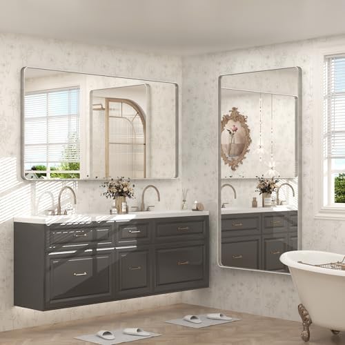 66x36 Inch Silver Bathroom Mirrors - Image 5