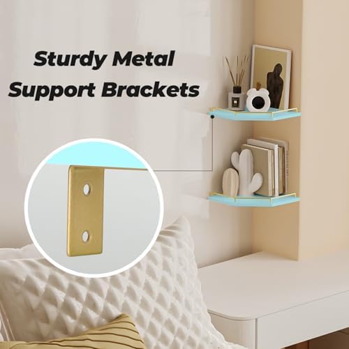 Tirzah Blue Wall Mount Corner Shelf - Image 6