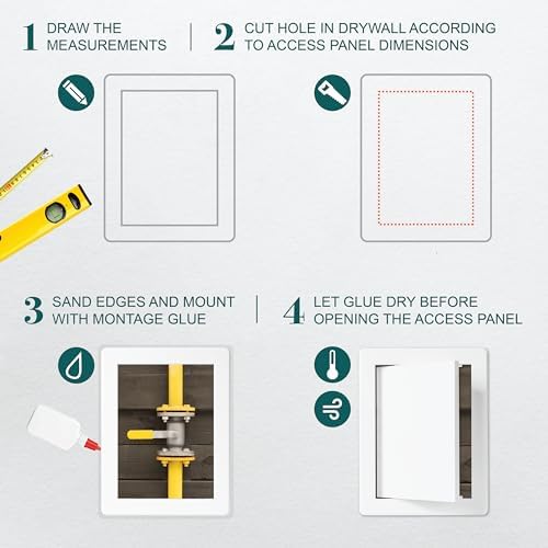 6" x 8" White ABS Plastic Plumbing Access Panel - Image 3
