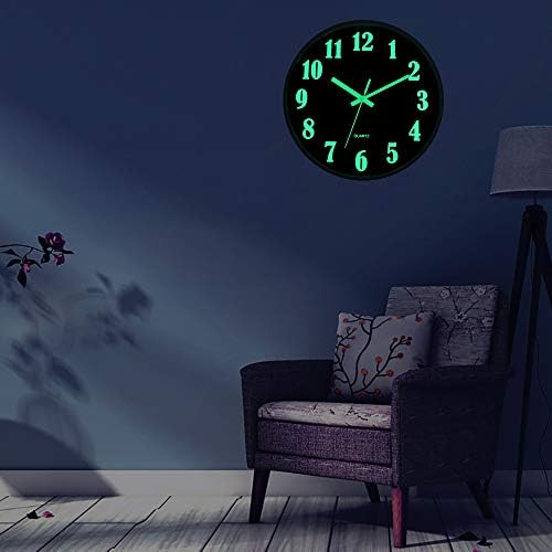 JoFomp Glow in The Dark Clock, 12 Inch Modern Silent Non Ticking Wall Clocks - Image 4
