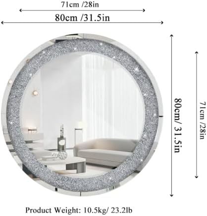 SHYFOY 32" Round Large Wall Mirror - Image 6