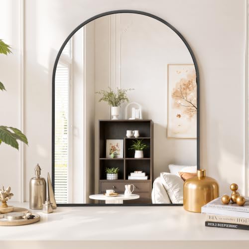 Arched Wall Mirror 40x30 Inch Black Bathroom Vanity Mirror - Image 6