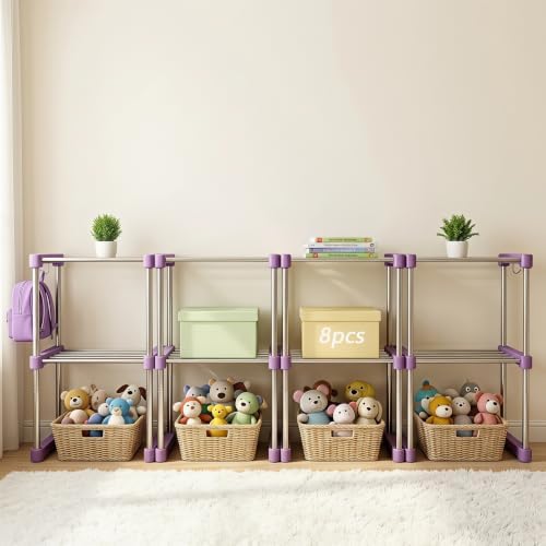 BLULEE Expandable Standing Shelf Unit, Adjustable Storage Rack Purple by BLULEE