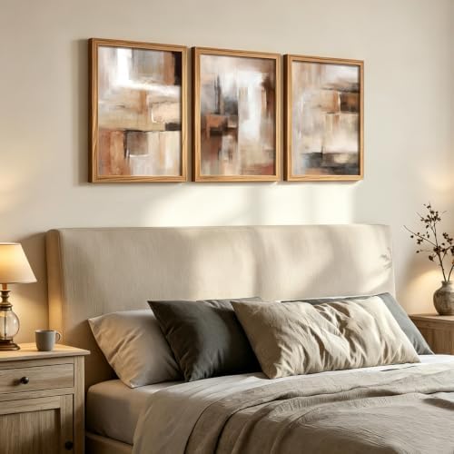 LYYGLYY 3Pcs Wood Framed Brown and Black Canvas Wall Art 16x24 Inches - Image 2