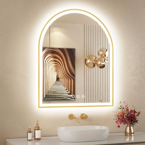 24"x30" Arched LED Lighted Bathroom Mirror by OUMUSUMIRROR