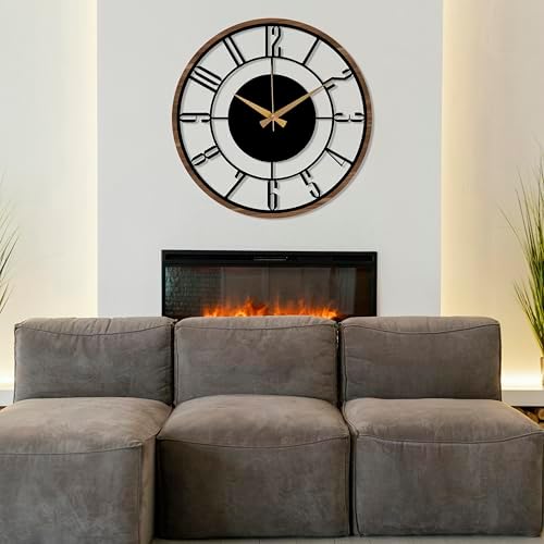 Metal Large Wall Clock, Silent Battery Operated Clocks - Image 2
