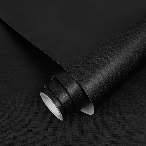 Black Peel and Stick Wallpaper Self-Adhesive Contact Paper Tear Resistant by Abyssaly