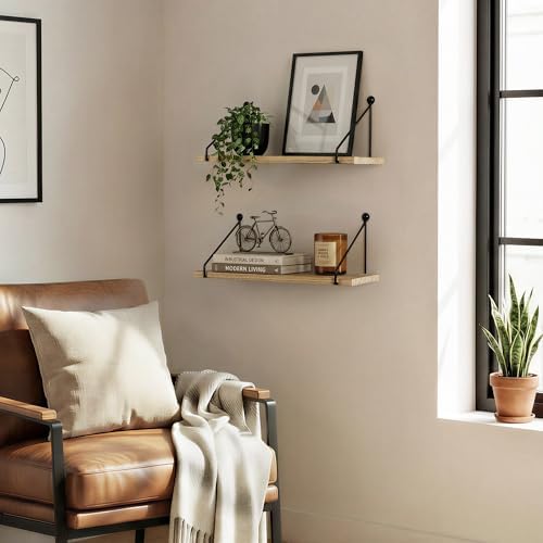Afuly Rustic Floating Shelves for Wall, Wood Shelf - Image 2