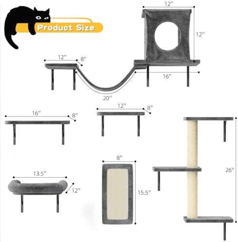 Cat Wall Shelves, Dark Gray - Image 4
