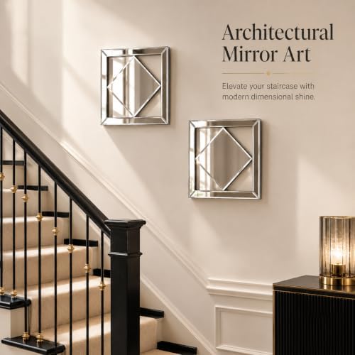 Square Decorative Wall Mirror 12 x 12 Inch, Modern Wall Mounted Accent Mirror - Image 4