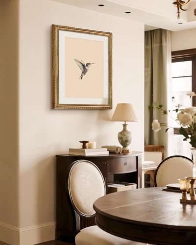 VIYYIEA Gold Framed Hummingbird Wall Art Vintage Canvas Print, 16×20 Inch - Image 4
