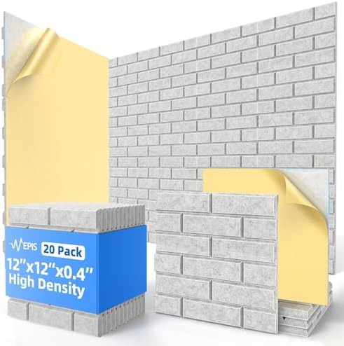 20 Pack Acoustic Panels with Self Adhesive Sound Proof Foam Panels by NEPIS