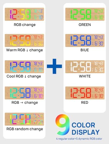 RGB Large Digital Wall Clock, 15.7" Digital Clock Large Display - Image 4