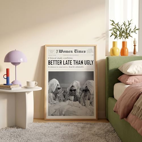 Vintage Black And White Newspaper Wall Art 8x10in Wood Grain Frame Trendy - Image 3