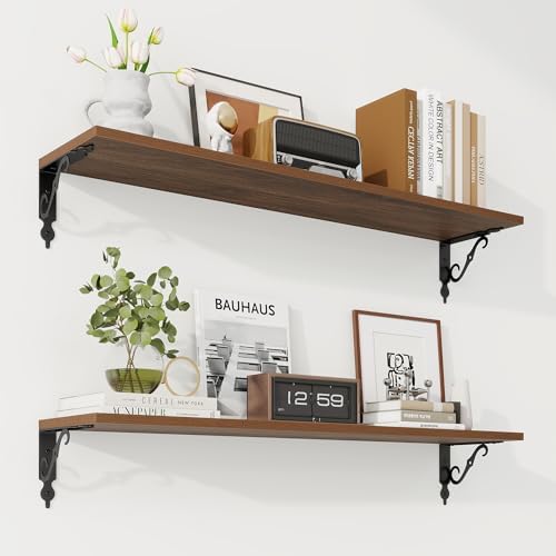 RICHFOCUS Floating Shelves for Wall Decor, 35.4W x 8D Shelves Set of 2 by RICHFOCUS