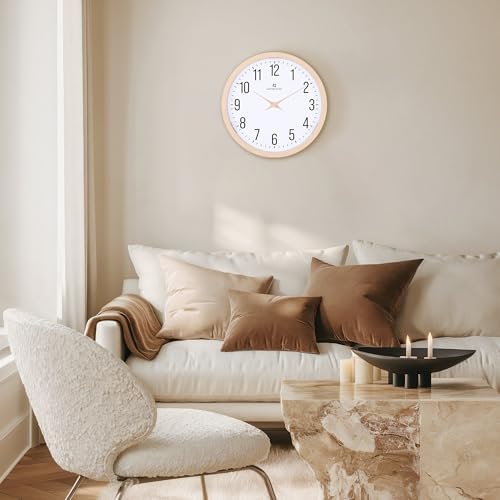 Lafocuse 12 Inch Glow in the Dark Wall Clock Lighted Battery Operated Beige - Image 4