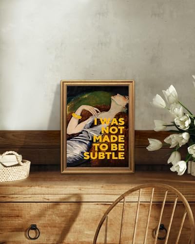 KBKBART Vintage Gold Framed Wall Art, Modern Feminist Oil Painting 12x16in - Image 3